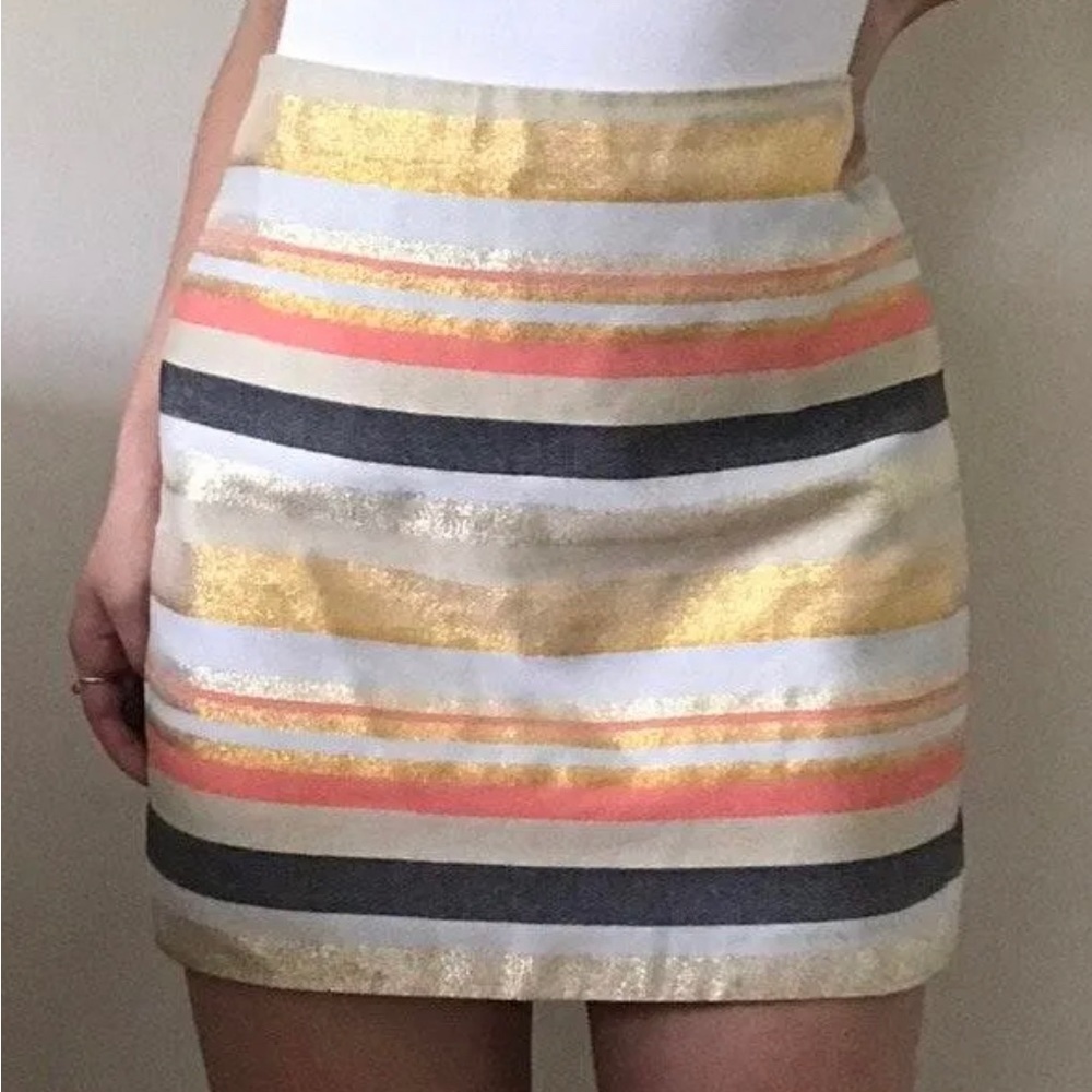 J CREW Metallic Striped Miniskirt - Picture 2 of 9